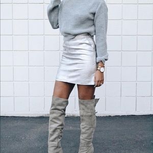 Metallic grey topshop skirt